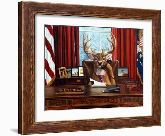 The Buck Stops Here-Lucia Heffernan-Framed Art Print