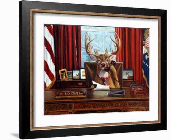 The Buck Stops Here-Lucia Heffernan-Framed Art Print