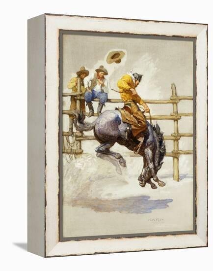 The Bucking Bronco, (Oil on Canvas)-Newell Convers Wyeth-Framed Premier Image Canvas
