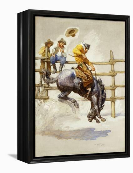 The Bucking Bronco, (Oil on Canvas)-Newell Convers Wyeth-Framed Premier Image Canvas