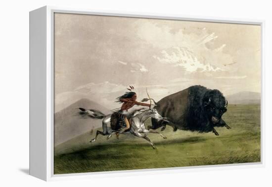 The Buffalo Chase 'singling Out', Pub. by Currier and Ives-George Catlin-Framed Premier Image Canvas