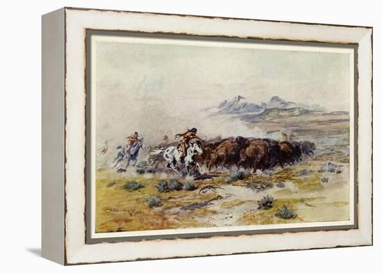 The Buffalo Hunt by C M Russell-Charles Marion Russell-Framed Premier Image Canvas
