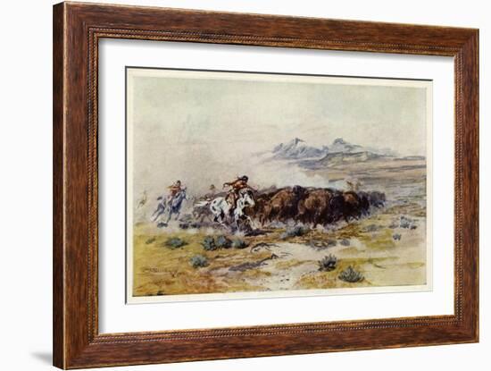 The Buffalo Hunt by C M Russell-Charles Marion Russell-Framed Giclee Print