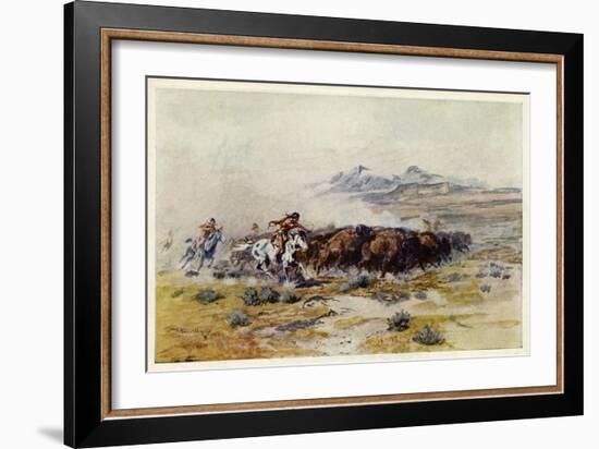 The Buffalo Hunt by C M Russell-Charles Marion Russell-Framed Giclee Print