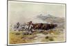 The Buffalo Hunt by C M Russell-Charles Marion Russell-Mounted Giclee Print