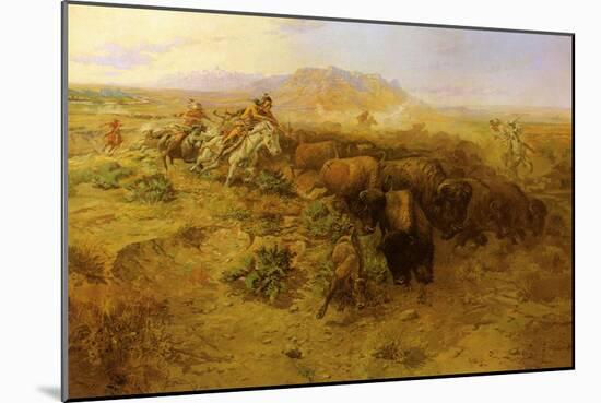 The Buffalo Hunt No.2, 1900-Charles Marion Russell-Mounted Giclee Print