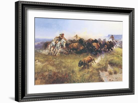 The Buffalo Hunt No. 39-Charles Marion Russell-Framed Premium Giclee Print