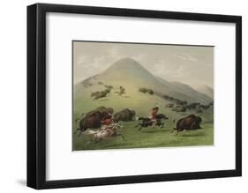 The Buffalo Hunt-George Catlin-Framed Giclee Print