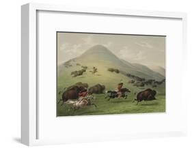 The Buffalo Hunt-George Catlin-Framed Giclee Print