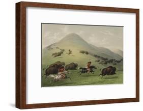 The Buffalo Hunt-George Catlin-Framed Giclee Print