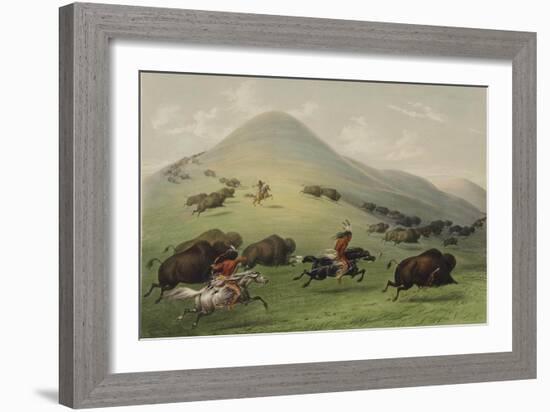 The Buffalo Hunt-George Catlin-Framed Giclee Print