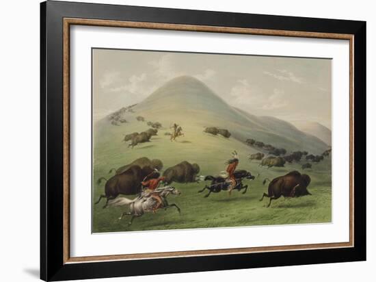 The Buffalo Hunt-George Catlin-Framed Giclee Print