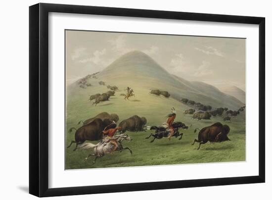 The Buffalo Hunt-George Catlin-Framed Giclee Print