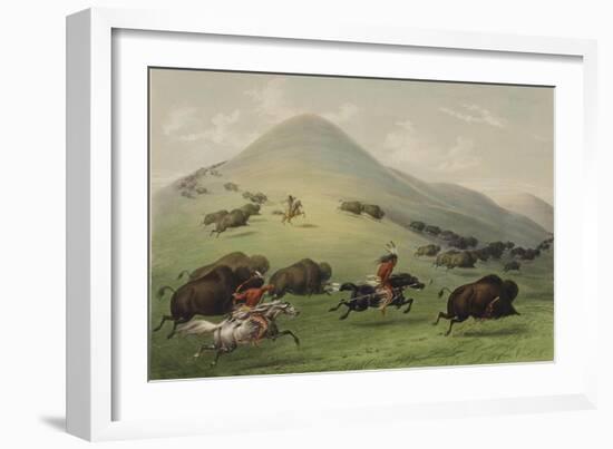 The Buffalo Hunt-George Catlin-Framed Giclee Print