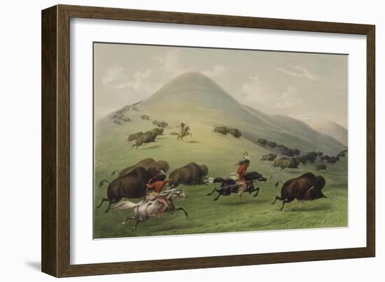 The Buffalo Hunt-George Catlin-Framed Premium Giclee Print