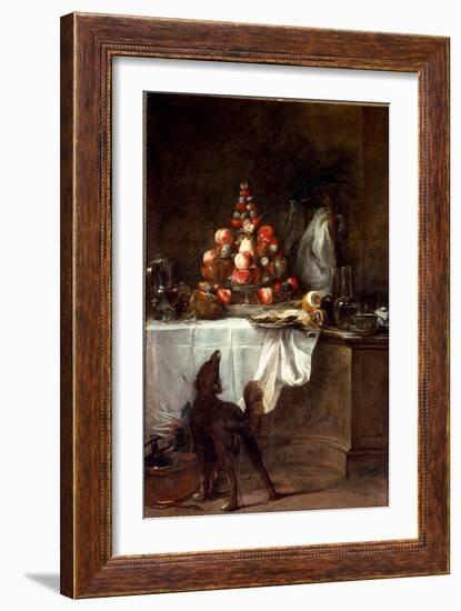 The Buffet, 1728 (Oil on Canvas)-Jean-Baptiste Simeon Chardin-Framed Giclee Print