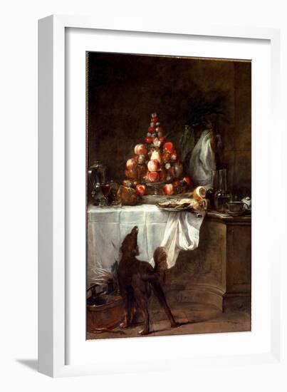 The Buffet, 1728 (Oil on Canvas)-Jean-Baptiste Simeon Chardin-Framed Giclee Print