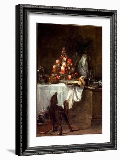 The Buffet, 1728 (Oil on Canvas)-Jean-Baptiste Simeon Chardin-Framed Giclee Print