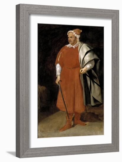 The Buffoon, "Redbeard", Cristóbal de Castañeda y Pernía, ca. 1633.-Diego Velazquez-Framed Giclee Print