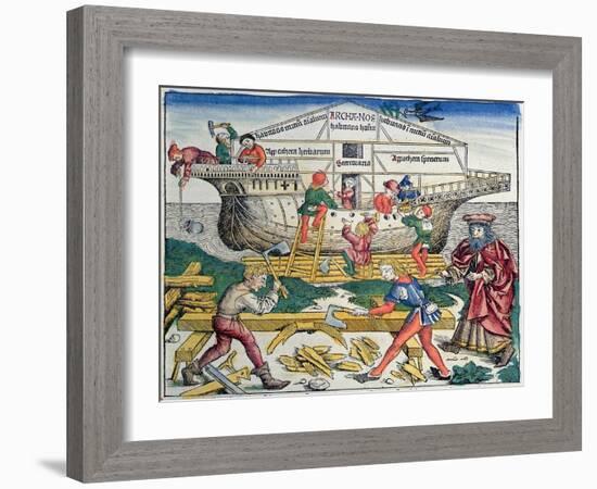 The Building of Noahs Ark, from the Nuremberg Chronicle, 1493-Michael Wolgemut-Framed Giclee Print