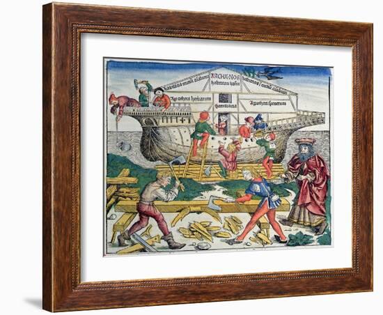 The Building of Noahs Ark, from the Nuremberg Chronicle, 1493-Michael Wolgemut-Framed Giclee Print