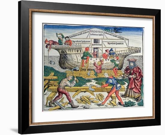 The Building of Noahs Ark, from the Nuremberg Chronicle, 1493-Michael Wolgemut-Framed Giclee Print