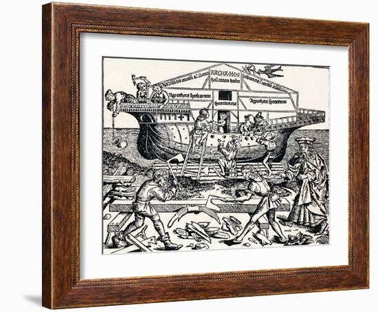 The Building of the Ark Superintended by Noah, (1493), 1903-Hartmannus Schedel-Framed Giclee Print