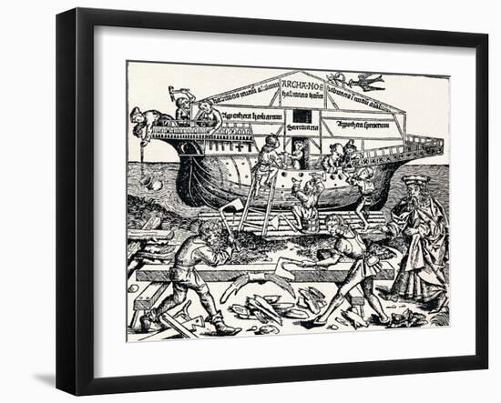 The Building of the Ark Superintended by Noah, (1493), 1903-Hartmannus Schedel-Framed Giclee Print