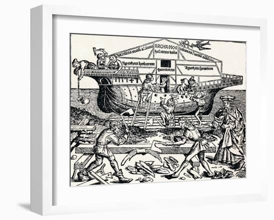 The Building of the Ark Superintended by Noah, (1493), 1903-Hartmannus Schedel-Framed Giclee Print