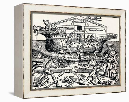 The Building of the Ark Superintended by Noah, (1493), 1903-Hartmannus Schedel-Framed Premier Image Canvas