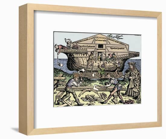 The Building of the Ark Superintended by Noah, (1493), 1903-Unknown-Framed Giclee Print