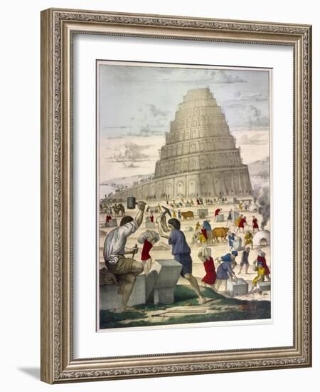 The Building of the Great Tower-null-Framed Art Print