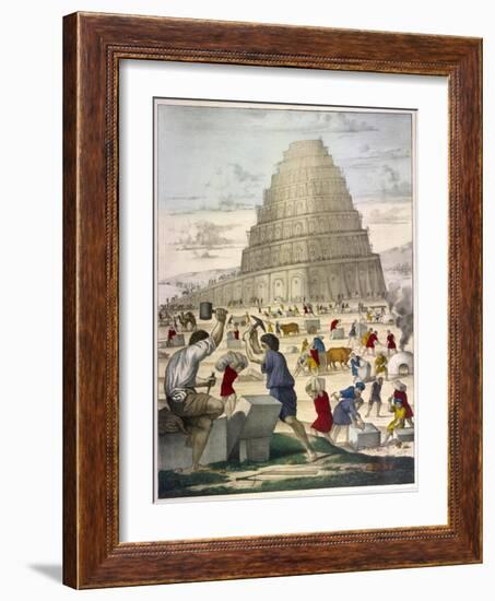 The Building of the Great Tower-null-Framed Art Print