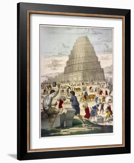 The Building of the Great Tower-null-Framed Art Print