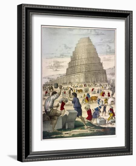 The Building of the Great Tower-null-Framed Art Print