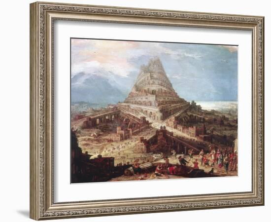 The Building of the Tower of Babel, 16th Century-null-Framed Giclee Print