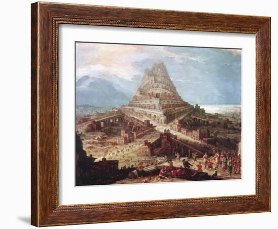 The Building of the Tower of Babel, 16th Century-null-Framed Giclee Print
