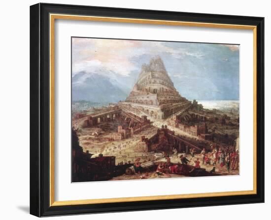 The Building of the Tower of Babel, 16th Century-null-Framed Giclee Print