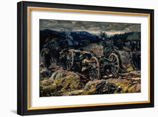 The Bulgarian Artillery Moving Towards Gurguliat, Serbian-Bulgarian War, Bulgaria-null-Framed Giclee Print