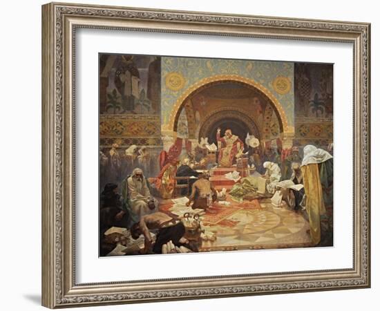 The Bulgarian Tsar Simeon (The Cycle the Slav Epi)-Alphonse Mucha-Framed Giclee Print