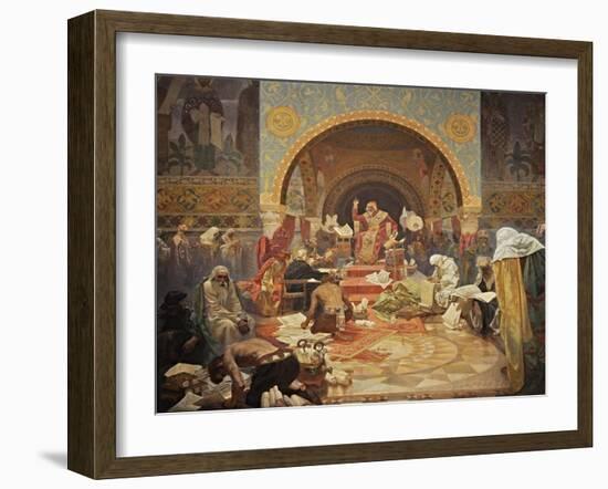 The Bulgarian Tsar Simeon (The Cycle the Slav Epi)-Alphonse Mucha-Framed Giclee Print