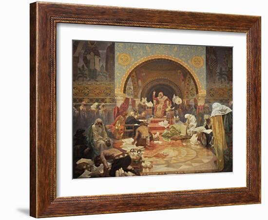 The Bulgarian Tsar Simeon (The Cycle the Slav Epi)-Alphonse Mucha-Framed Giclee Print