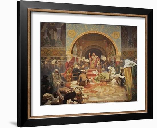 The Bulgarian Tsar Simeon (The Cycle the Slav Epi)-Alphonse Mucha-Framed Giclee Print