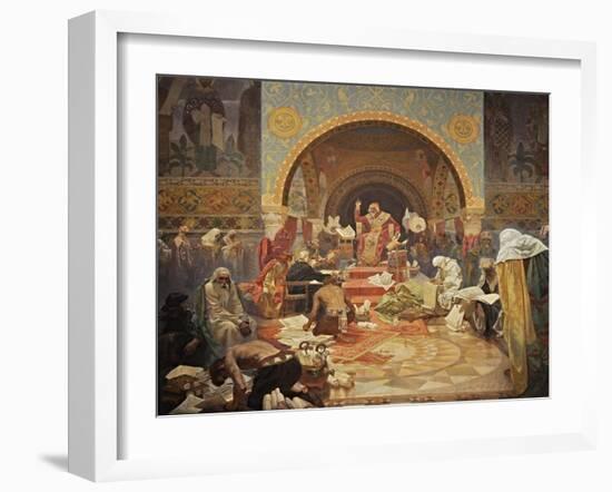 The Bulgarian Tsar Simeon (The Cycle the Slav Epi)-Alphonse Mucha-Framed Giclee Print