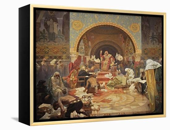 The Bulgarian Tsar Simeon (The Cycle the Slav Epi)-Alphonse Mucha-Framed Premier Image Canvas