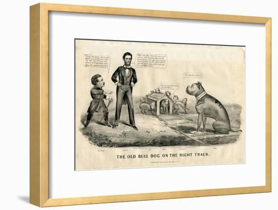 The Bull Dog on the Right Track, 1864-Currier & Ives-Framed Giclee Print