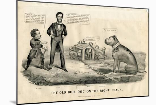 The Bull Dog on the Right Track, 1864-Currier & Ives-Mounted Giclee Print