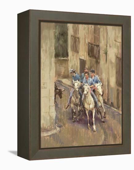 The Bull Run in Soubes-Pat Maclaurin-Framed Premier Image Canvas