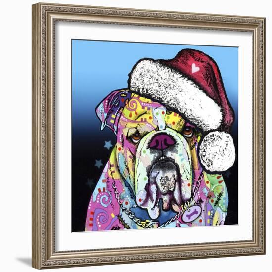 The Bulldog Christmas-Dean Russo-Framed Giclee Print