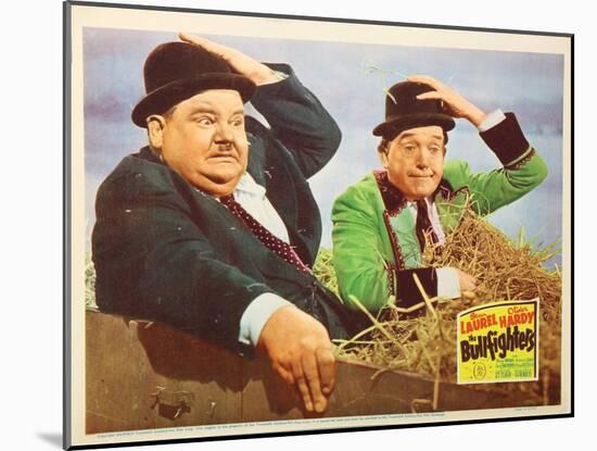 The Bullfighters, US Lobbycard, L-R: Oliver Hardy, Stan Laurel, 1945-null-Mounted Art Print